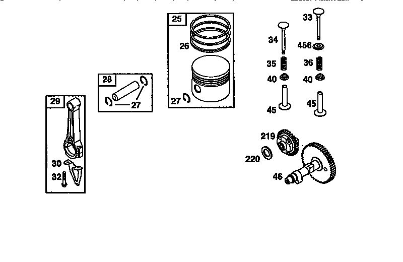 Piston Assembly Diagram and Parts List for 135200-135299 0679 Briggs and Stratton Engine
